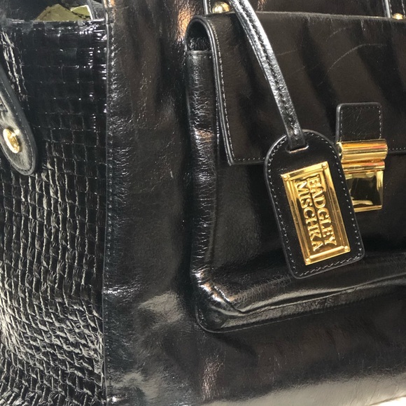 Badgley Mischka Shine Leather Tote - Picture 4 of 6